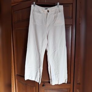 Creamy White High-Waist Wide Leg Pants